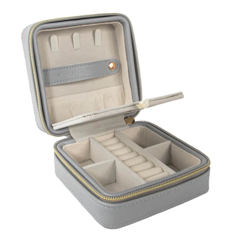 Meira T Grey Leather Travel Jewelry Box sold by Meira T