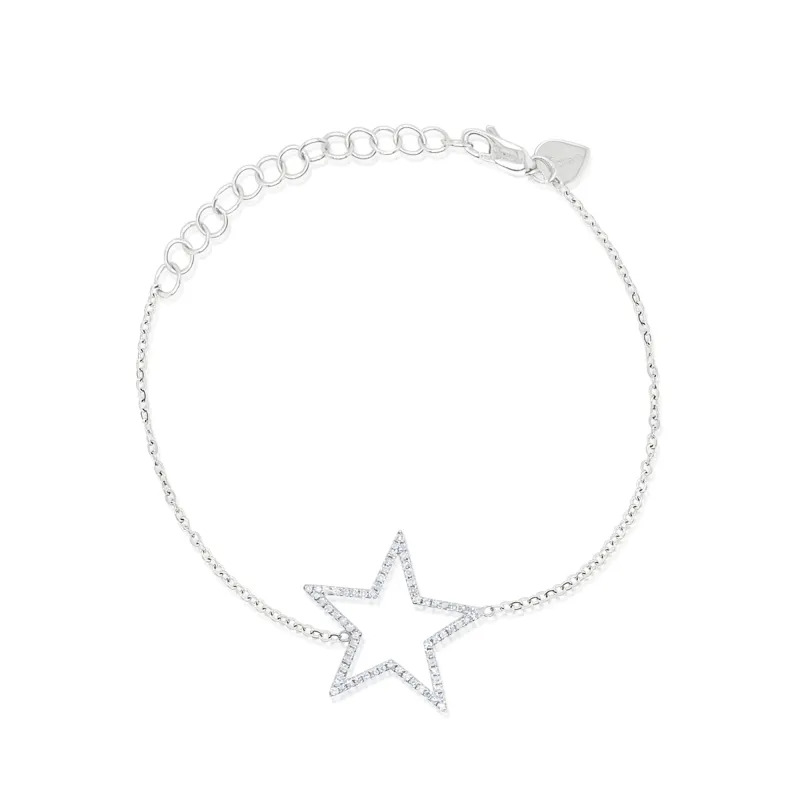 White Gold Diamond Star Bracelet sold by Meira T
