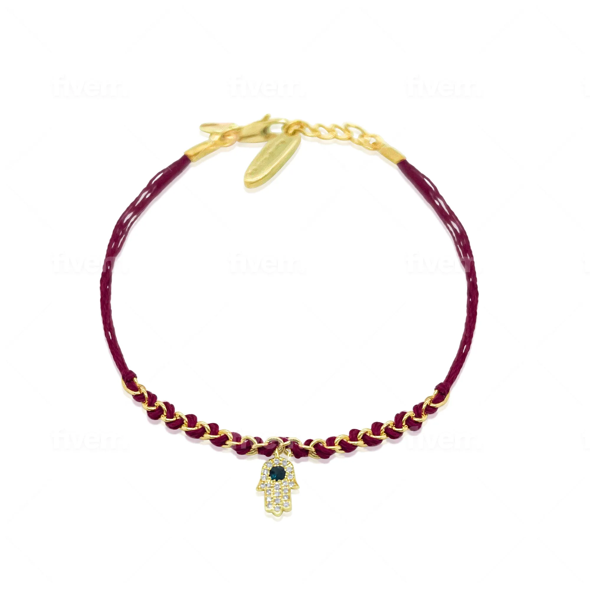 Red Chord Diamond and Blue Sapphire Chord Bracelet sold by Meira T