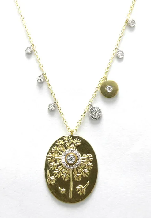 Yellow Gold Wish Flower Diamond Necklace sold by Meira T