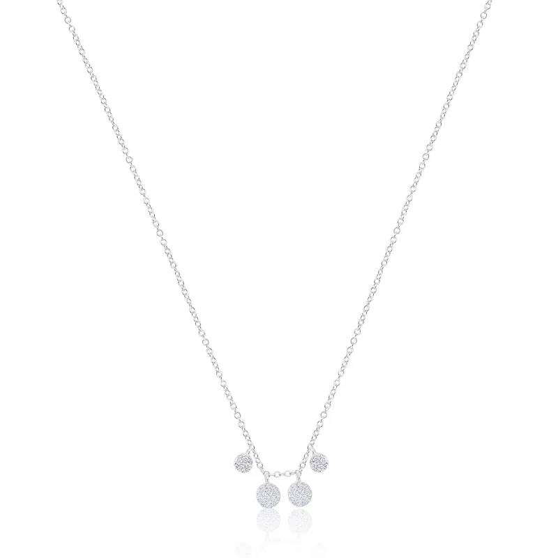 White Gold Mini Disk Diamond Necklace sold by Meira T