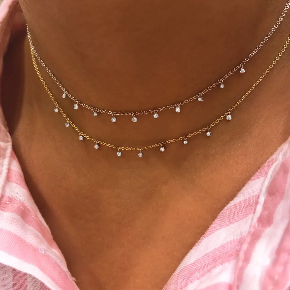 Rose Gold Choker with 10 Diamond Bezels sold by Meira T product image thumbnail 3