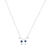 White Gold Blue Sapphhire Necklace sold by Meira T