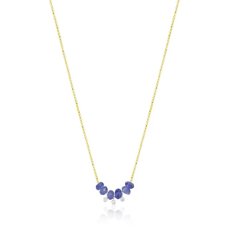 Rough Blue Sapphire Beaded Necklace sold by Meira T