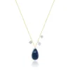 Yellow Gold Blue Sapphire Necklace sold by Meira T