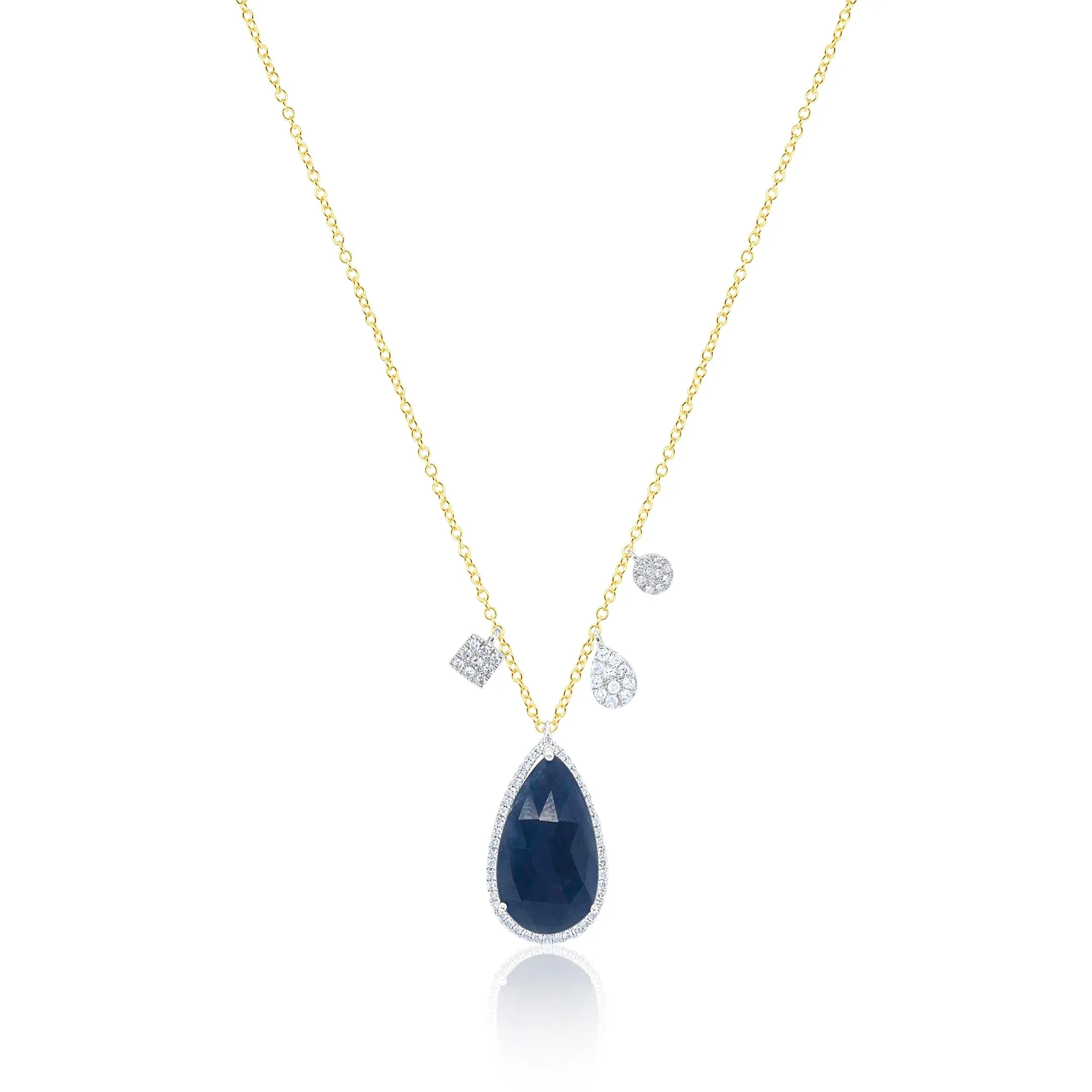 Yellow Gold Blue Sapphire Necklace sold by Meira T