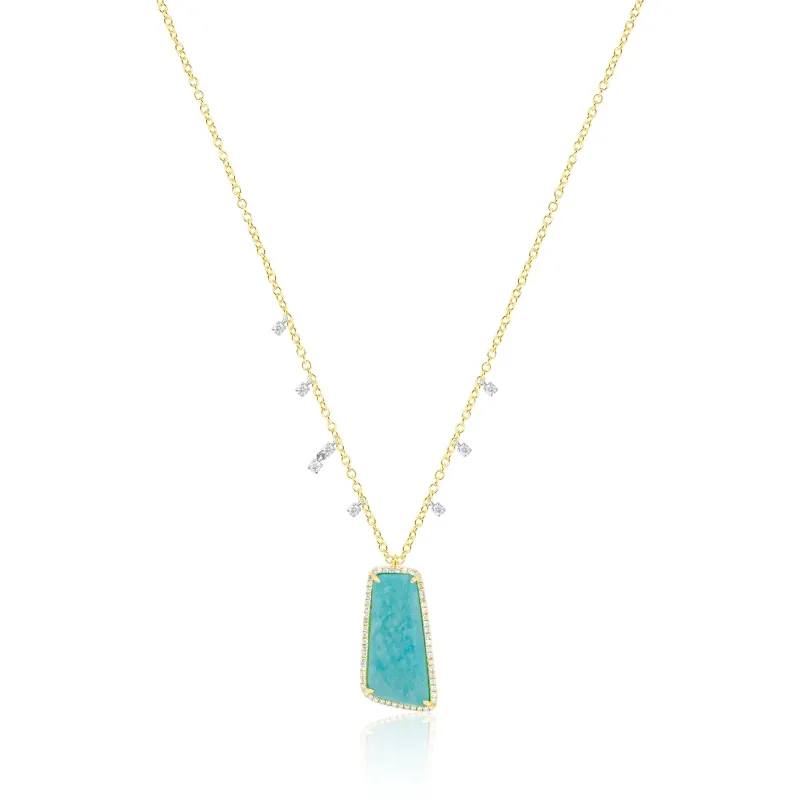 Amazonite Yellow Gold Necklace sold by Meira T