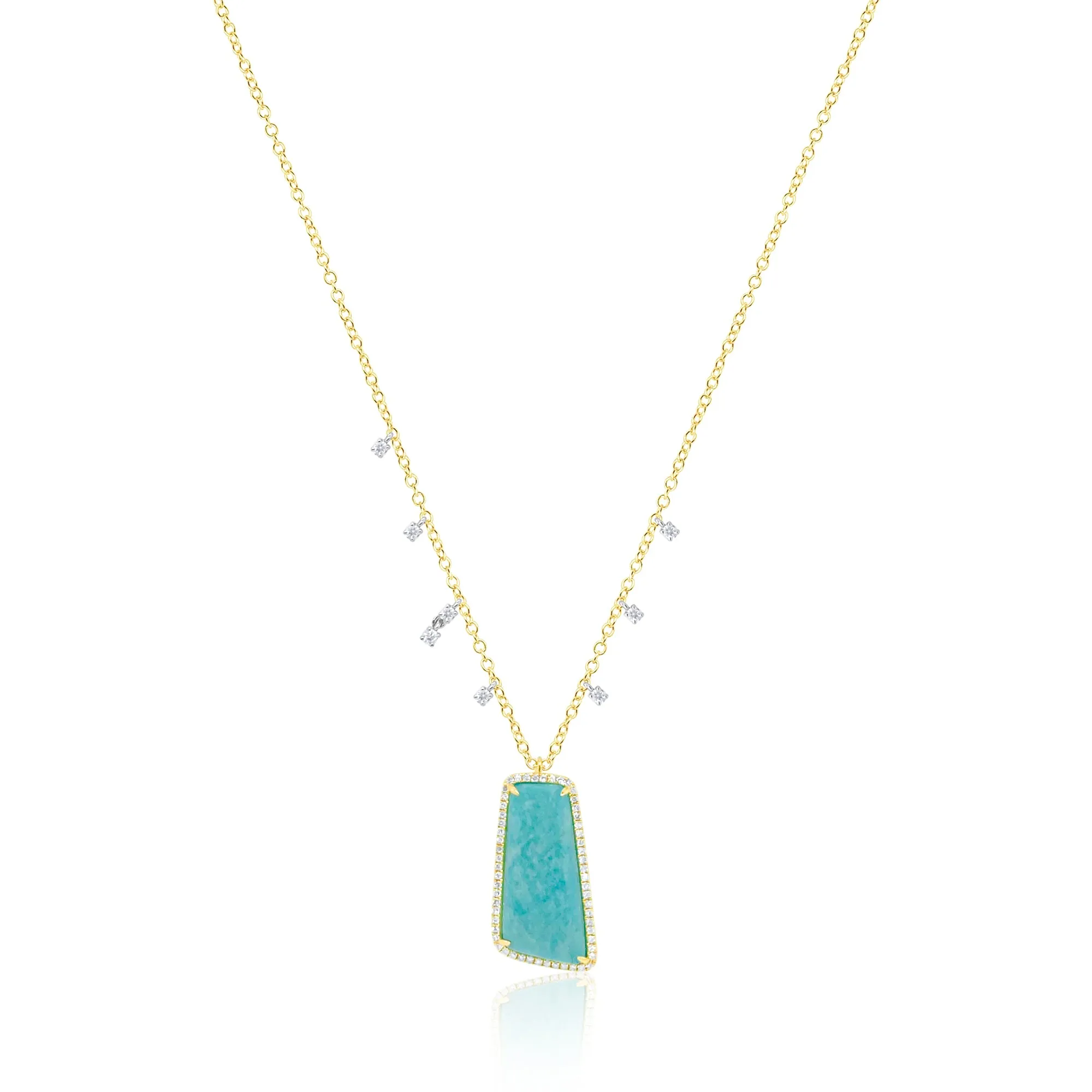 Amazonite Yellow Gold Necklace sold by Meira T