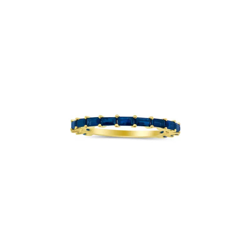 14kt Yellow Gold Blue Sapphire Baguette Blue Saphire Stacking Band sold by Meira T