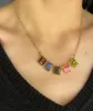 Yellow Gold Plated Paperclip Chain and Five Stone Necklace sold by Meira T