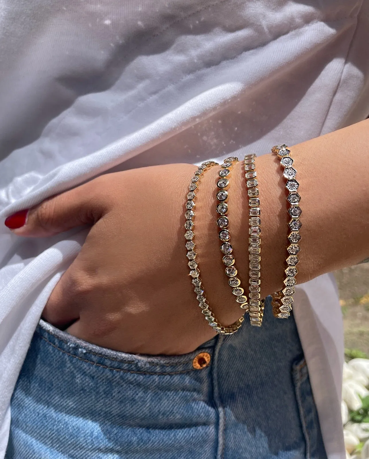 Bezel Set Lab Tennis Bracelet sold by Meira T product image thumbnail 2