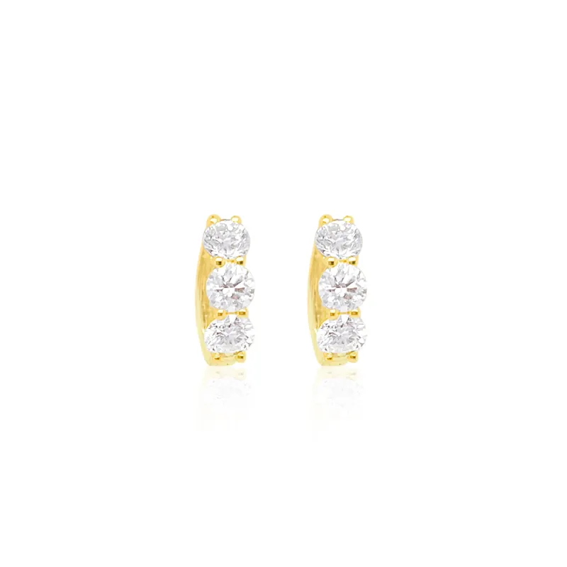 Yellow Gold Diamond Huggies sold by Meira T