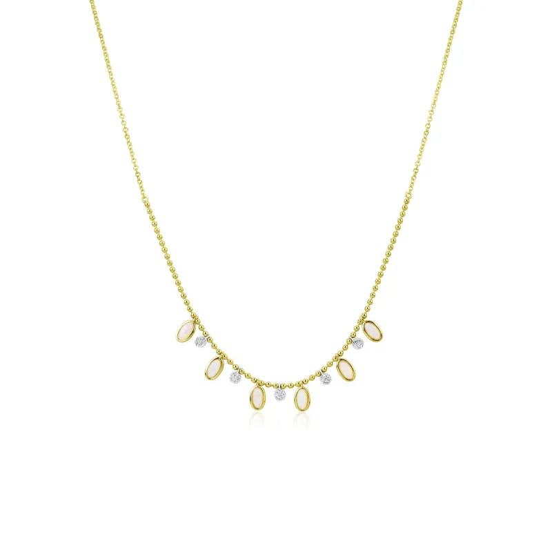 Spot Chain Opal and Diamond Necklace sold by Meira T