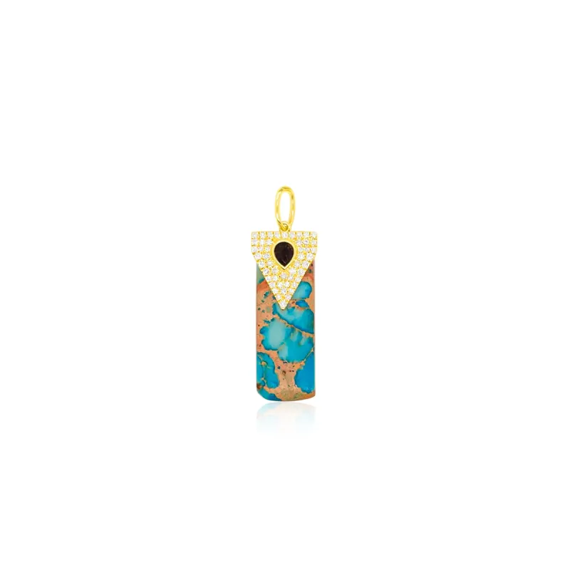 Turquoise and Smokey Topaz Charm sold by Meira T