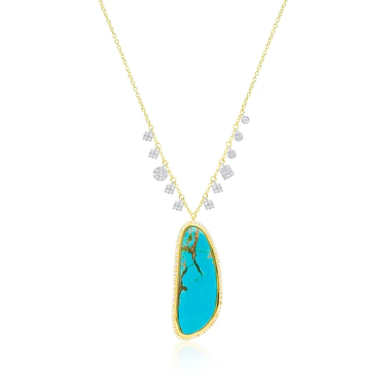 Yellow Gold Turquoise Necklace sold by Meira T