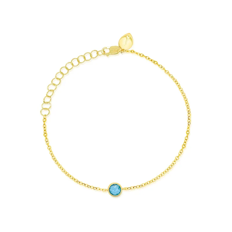 14kt Yellow Gold Meira T Blue Topaz Bracelet sold by Meira T