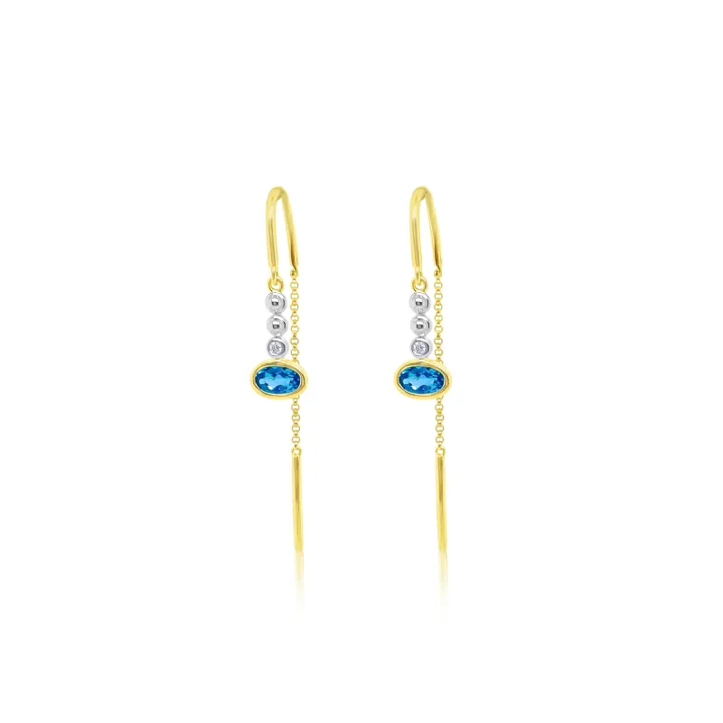 Blue Topaz Threader made by Meira T