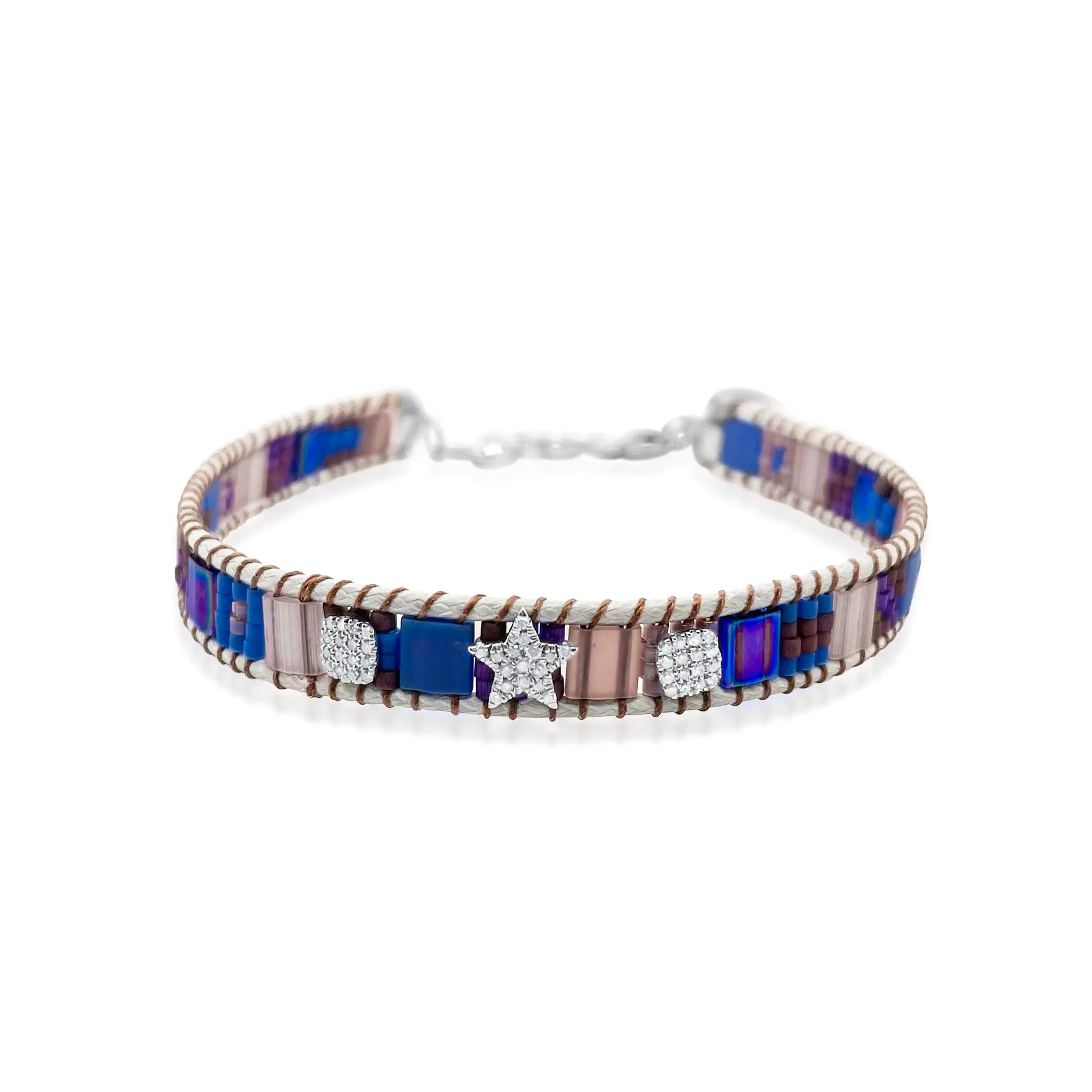 Silver Star Multi-Gemstone Beaded Bracelet sold by Meira T