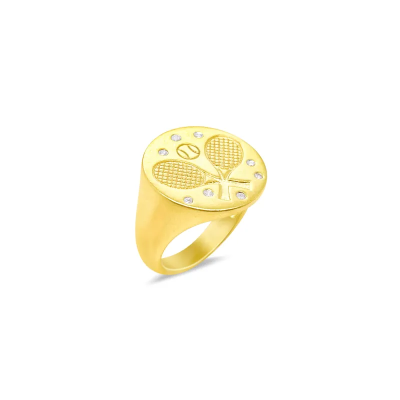 Yellow Silver Tennis Diamond Ring sold by Meira T