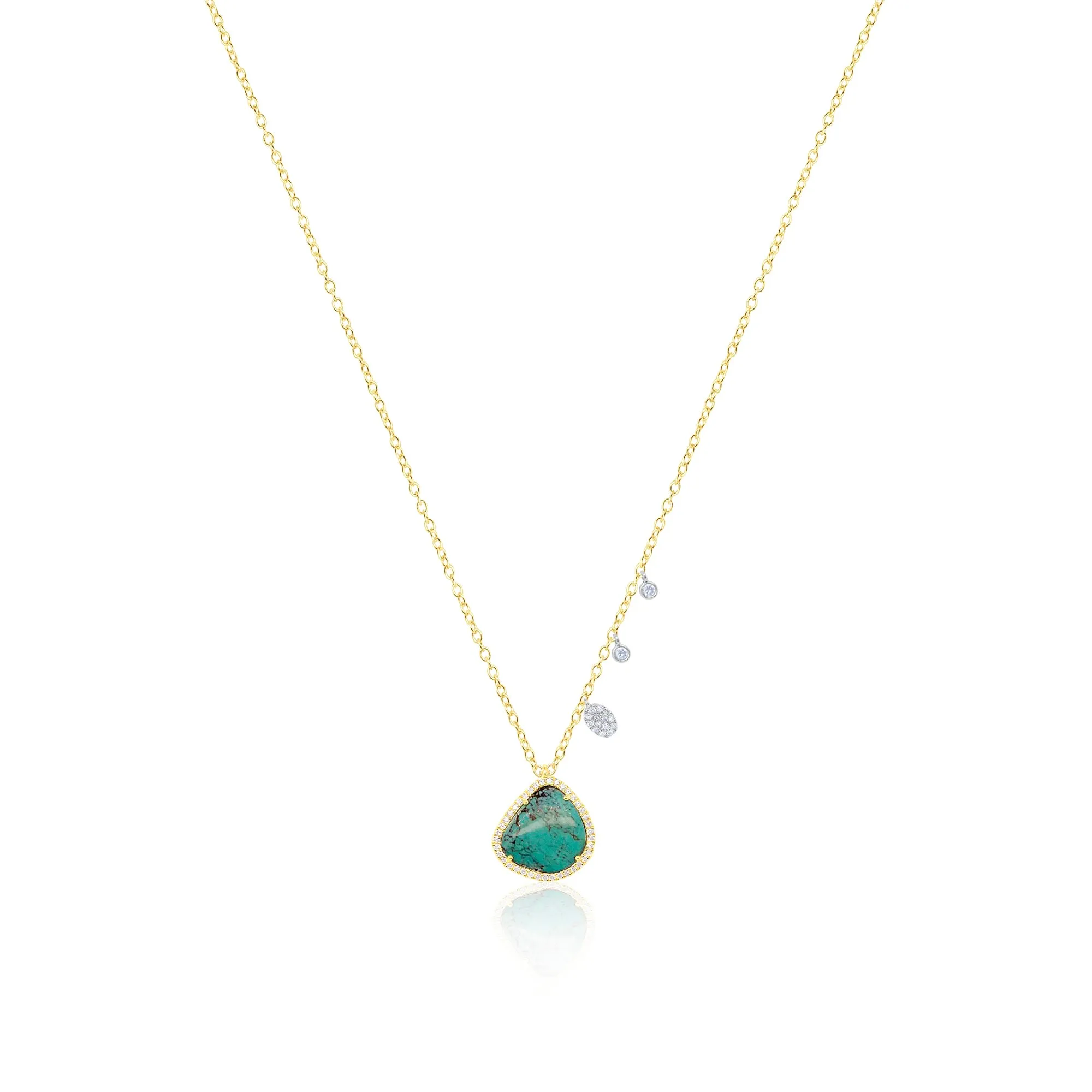 Yellow Silver Turquoise Diamond Necklace- Online Exclusive sold by Meira T