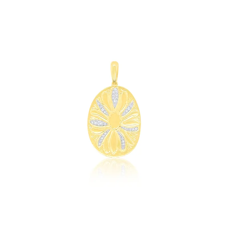 14kt Yellow Gold Flower Pendant sold by Meira T