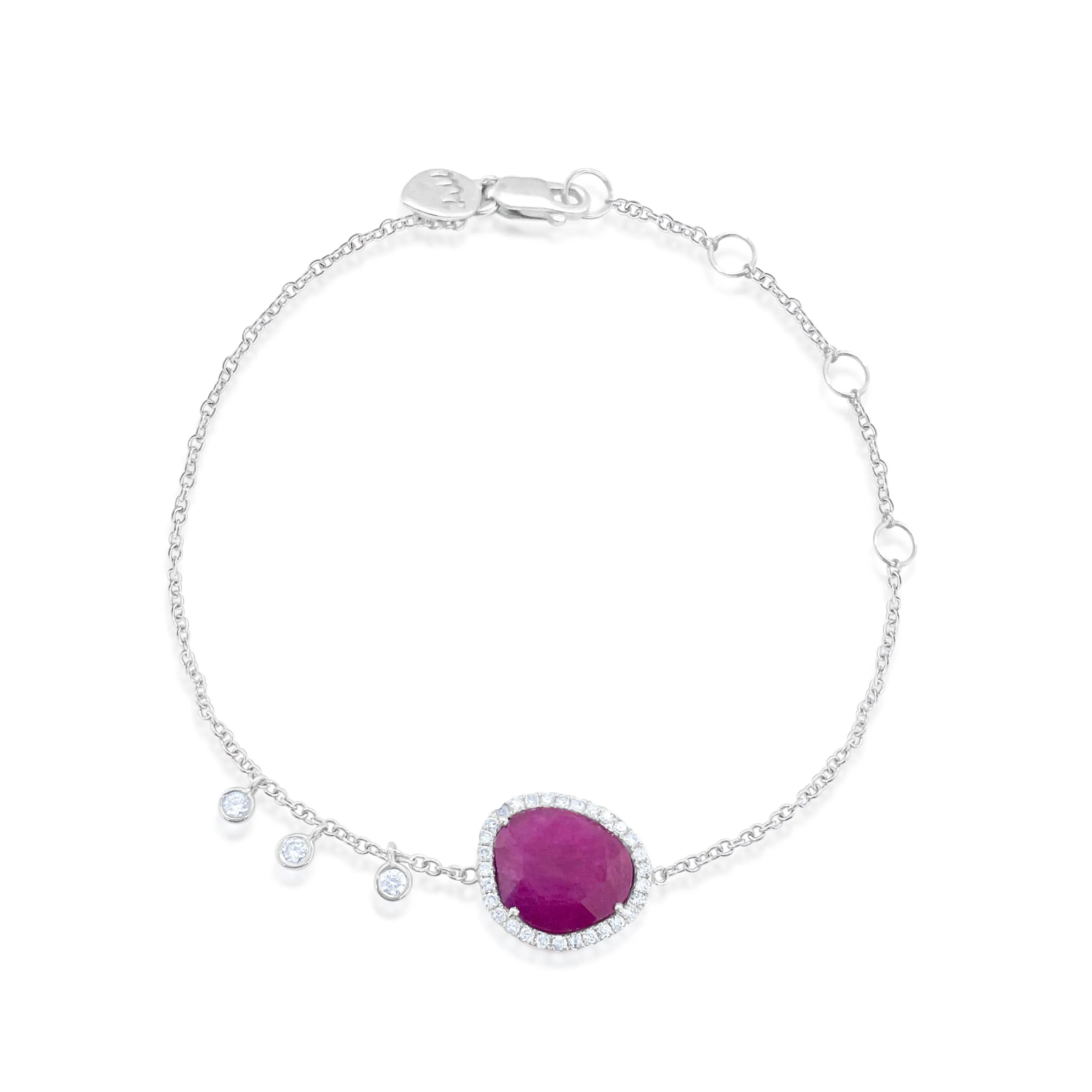 White Gold Ruby and Diamond Bracelet sold by Meira T