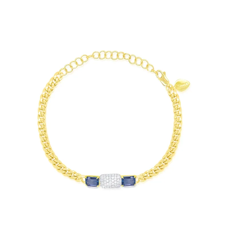 14kt Yellow Gold Meira T Sapphire and Diamond Bracelet sold by Meira T