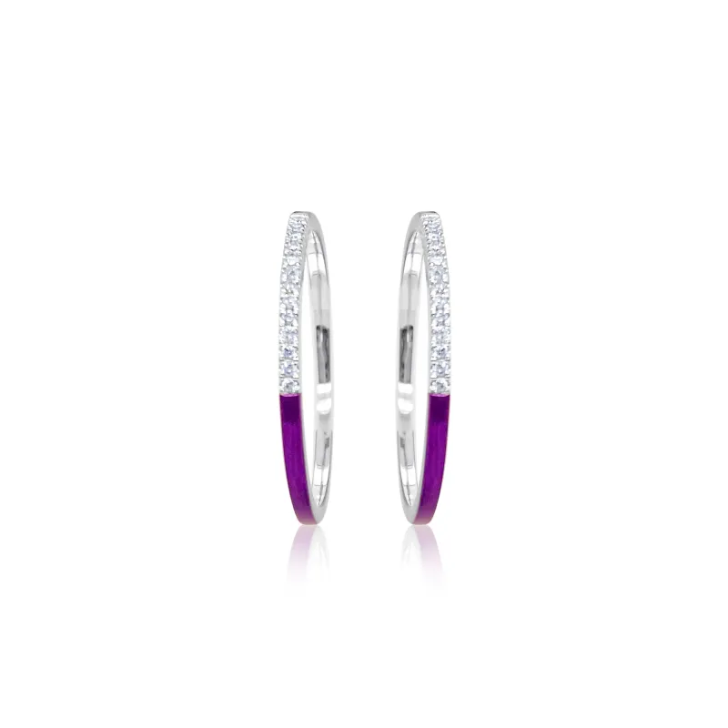 Santorini Split Silver and Diamond Hoops sold by Meira T