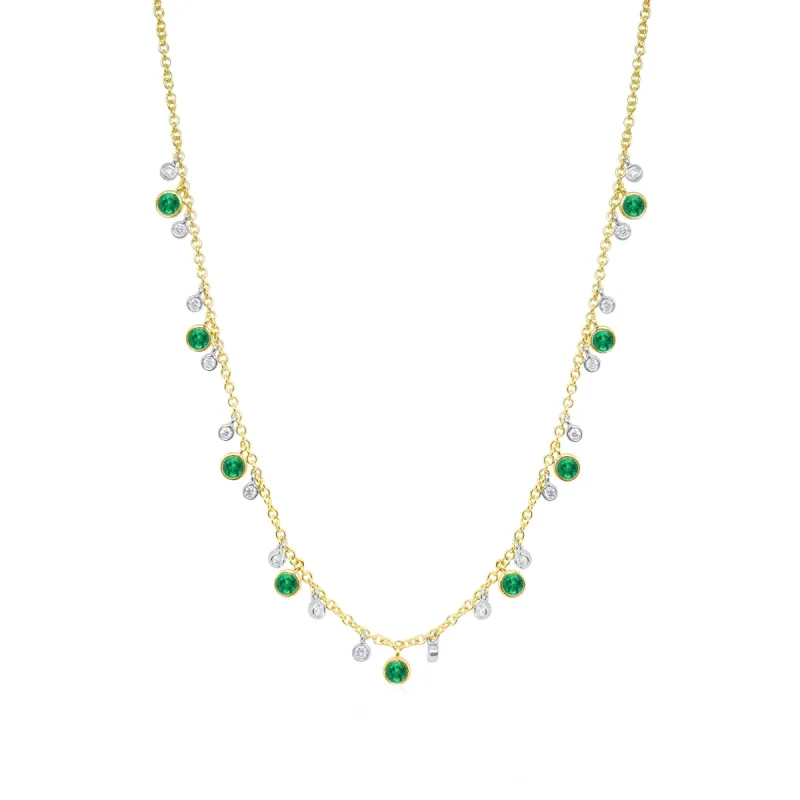 Yellow Gold and Emerald Bezel Necklace sold by Meira T