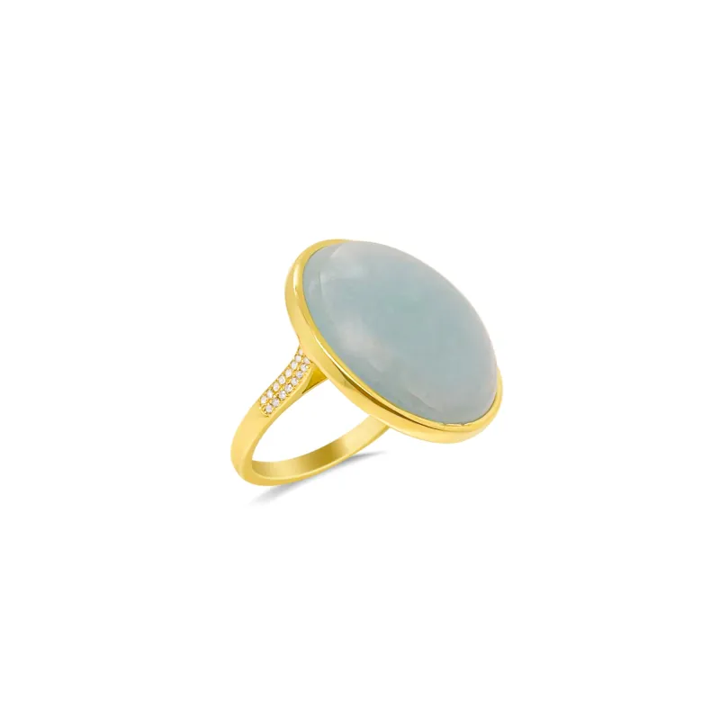 Silver Milky Aqua Ring sold by Meira T