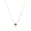Silver and Turquise Diamond Necklace sold by Meira T