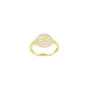 14kt Yellow Gold Brushed Diamond Encrusted Ring sold by Meira T