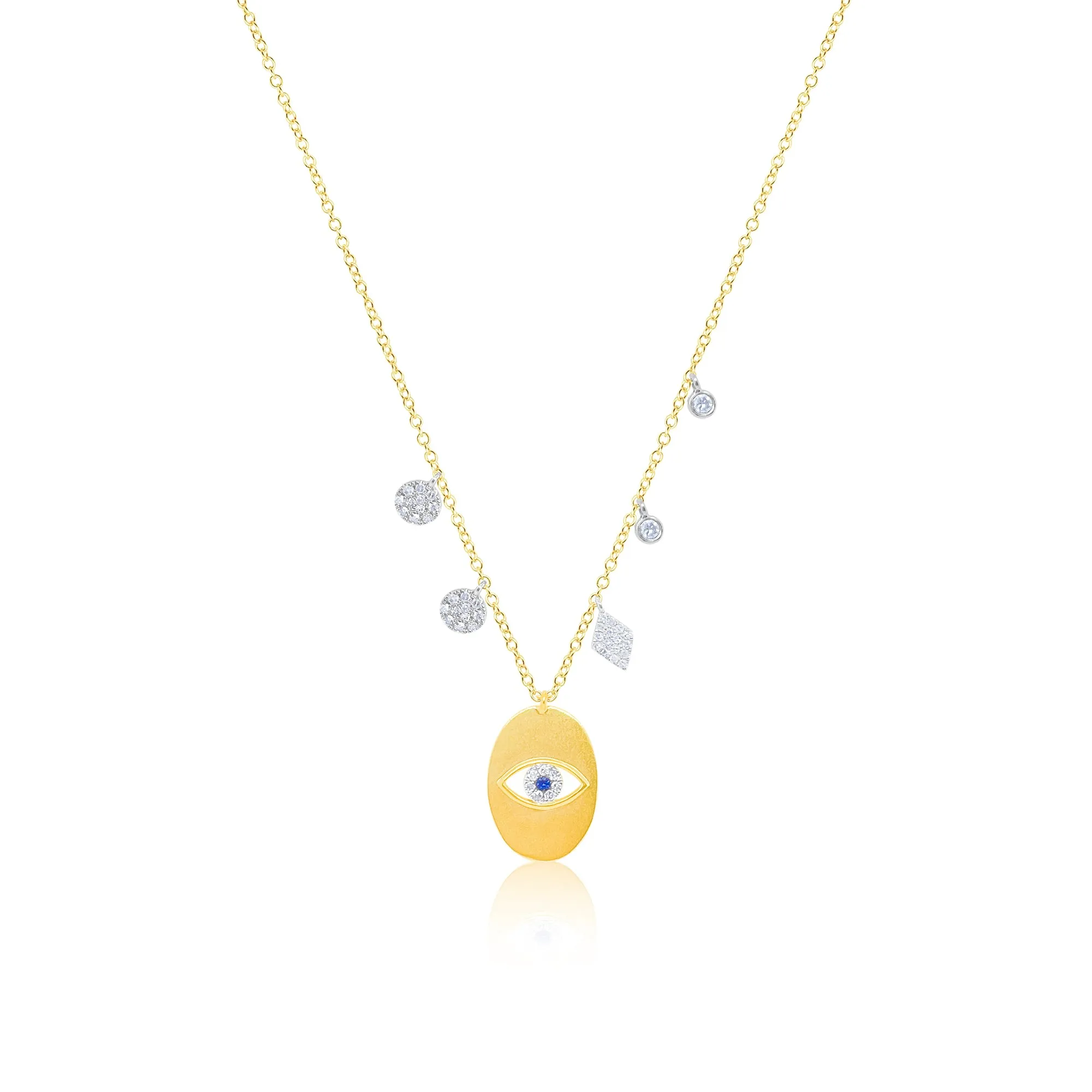 14kt Yellow Gold Evil Eye Diamond Necklace sold by Meira T
