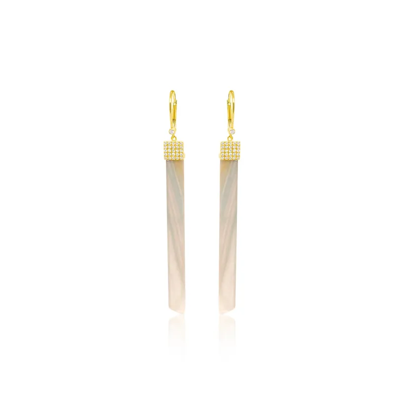 14kt Yellow Gold Aqua Drop Diamond Earrings sold by Meira T