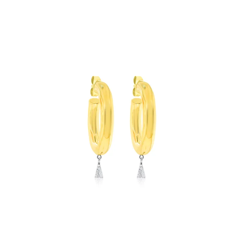 14kt Yellow Gold Statement Diamond Earrings sold by Meira T