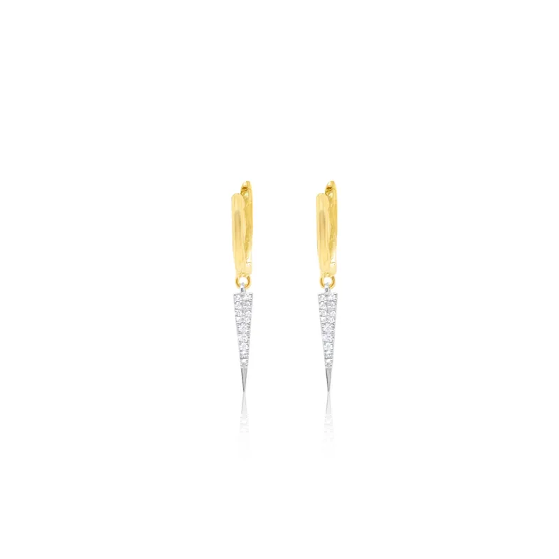 14 Kt Yellow Gold Diamond Huggies sold by Meira T