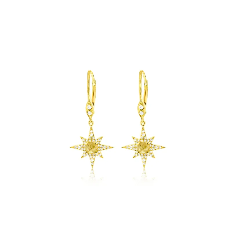 14kt Yellow Gold Rough Diamond Earring sold by Meira T