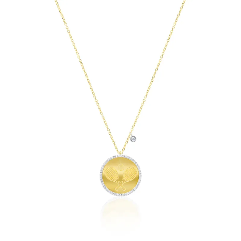 Tennis Racket Medallion Necklace sold by Meira T