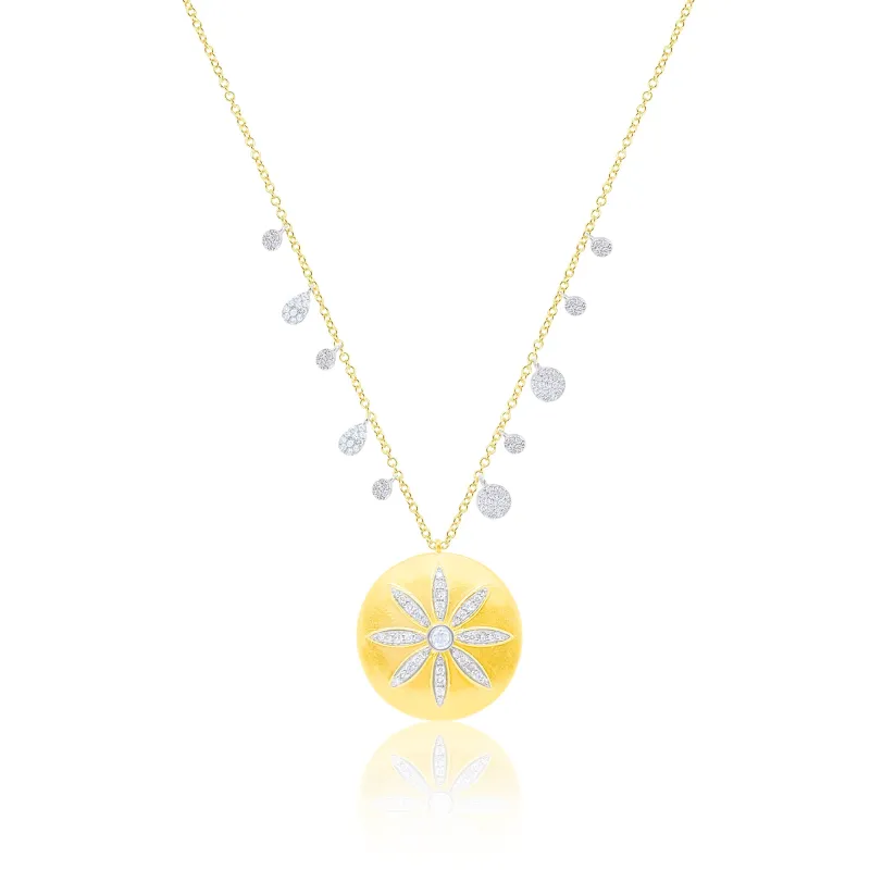 Floral Gold and Diamond Necklace sold by Meira T