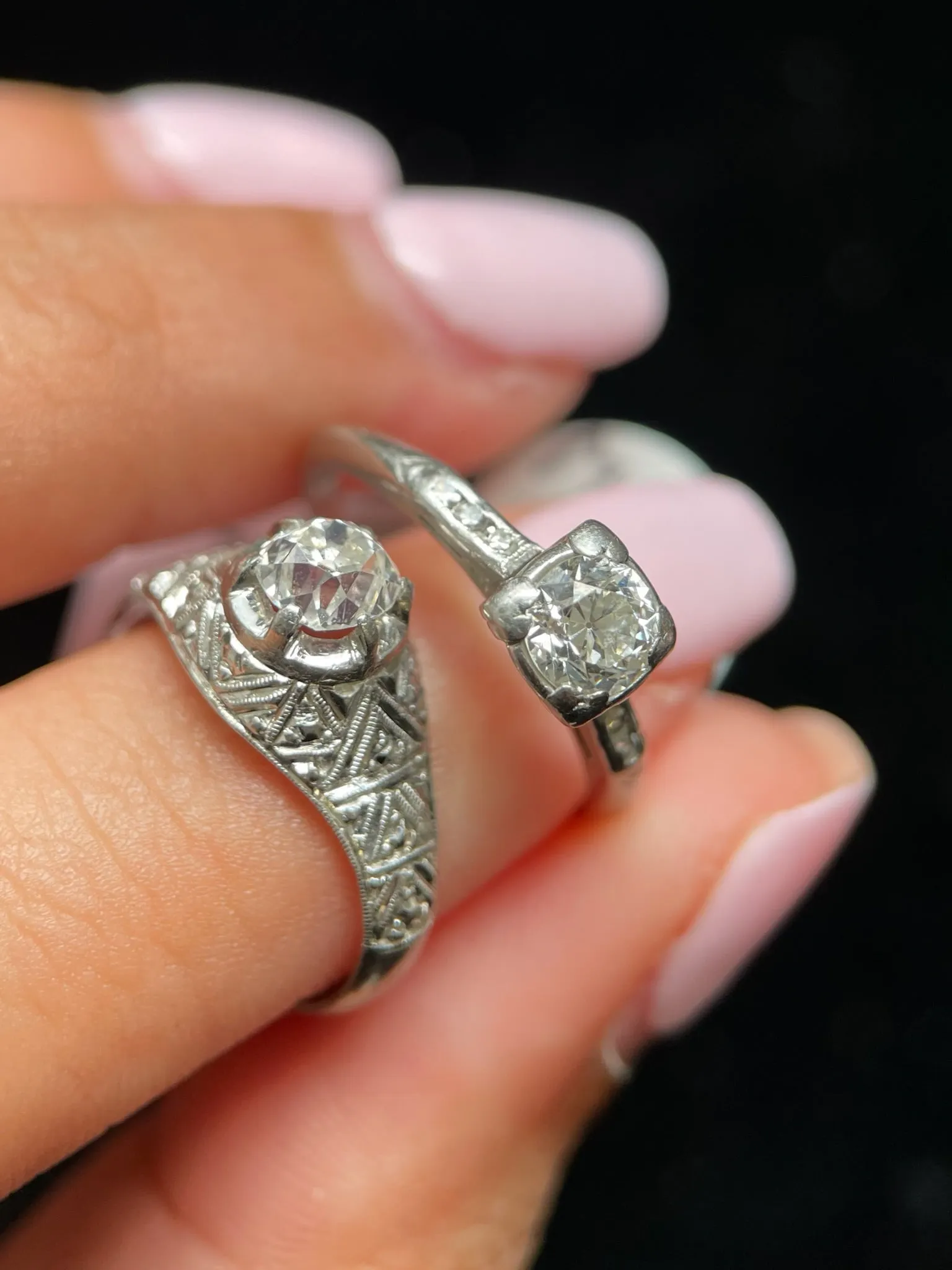 14k White Gold Diamond RIng sold by Meira T product image thumbnail 2