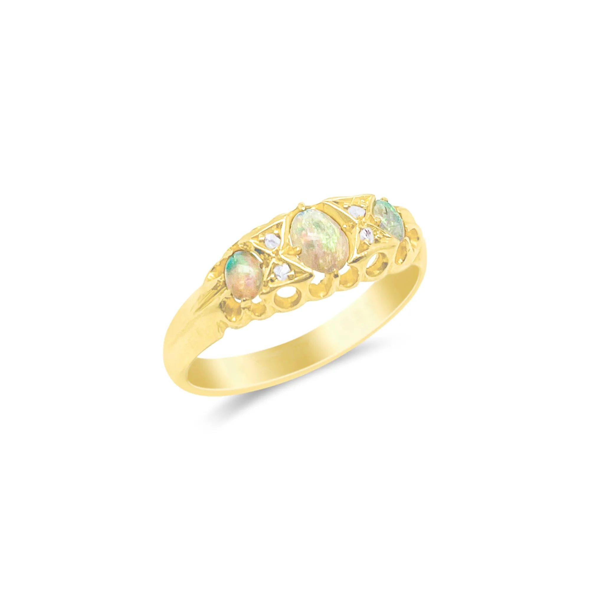 Yellow Gold Opal Antique Ring Stamped in Birmingham sold by Meira T