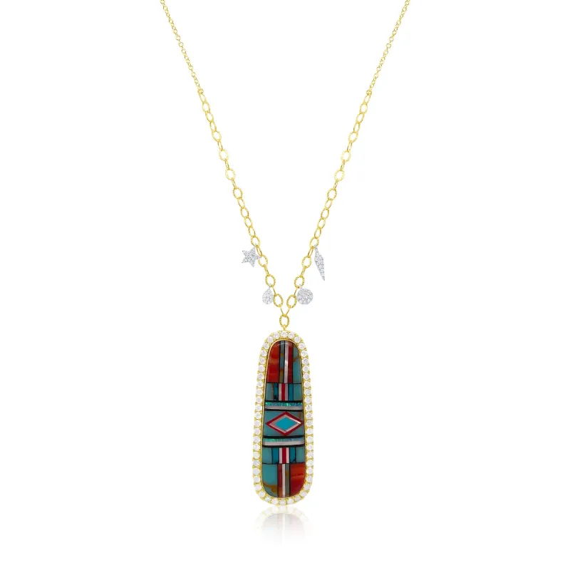Mossaic Diamond and Silver Necklace sold by Meira T