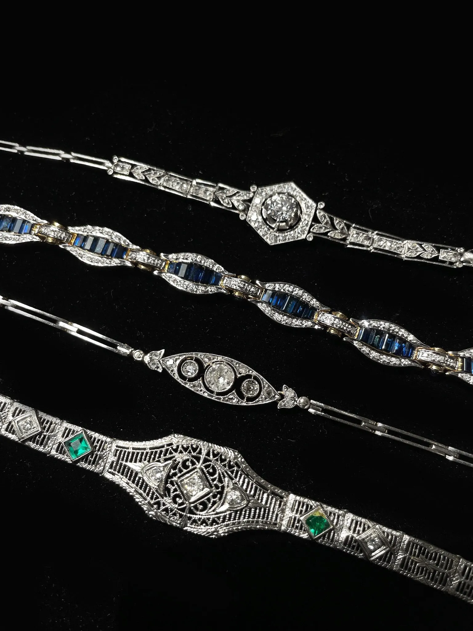 14k Diamond Filagree Antique Bracelet sold by Meira T product image thumbnail 2