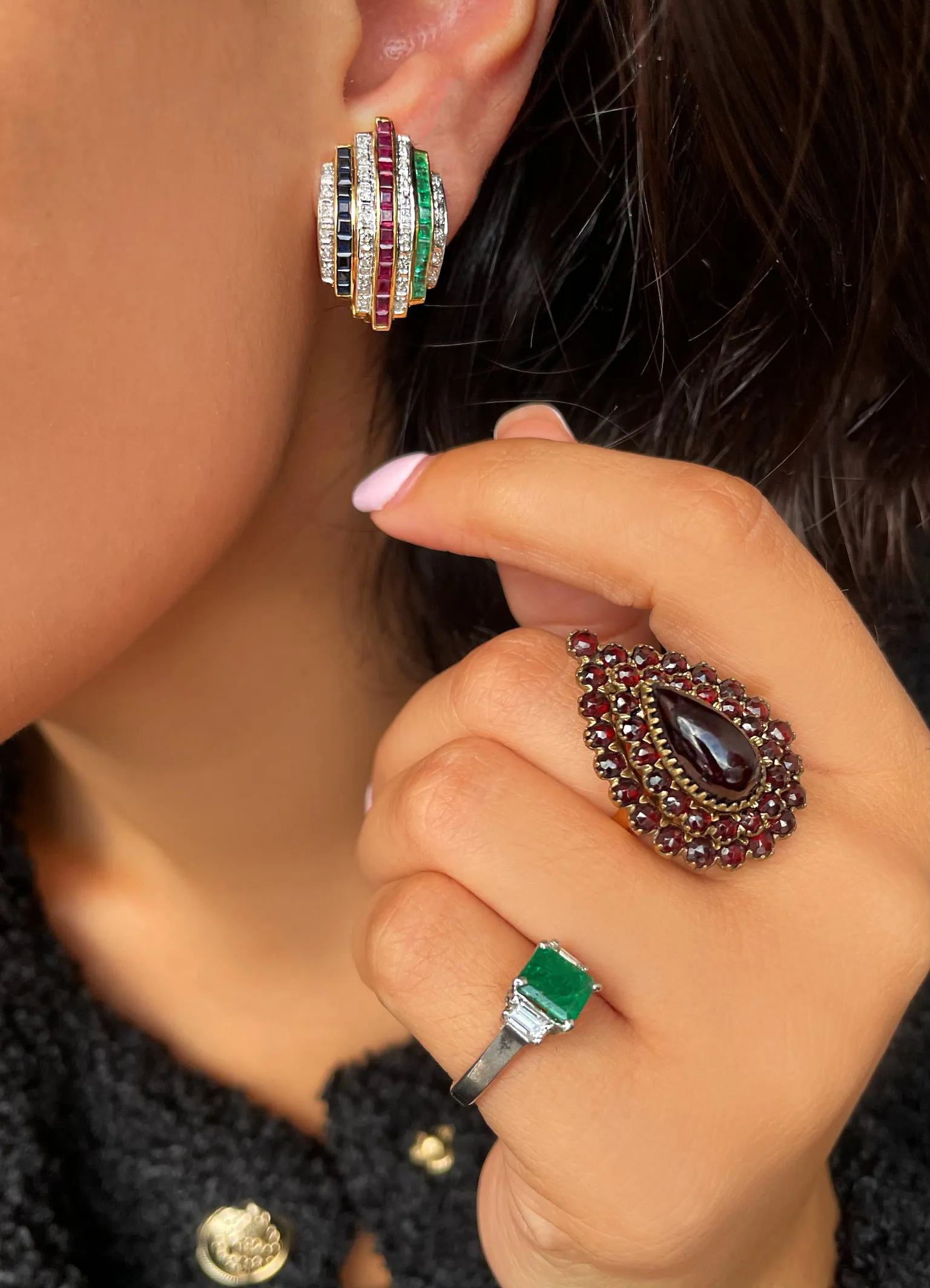 White Gold Emerald and Diamond sold by Meira T product image thumbnail 2