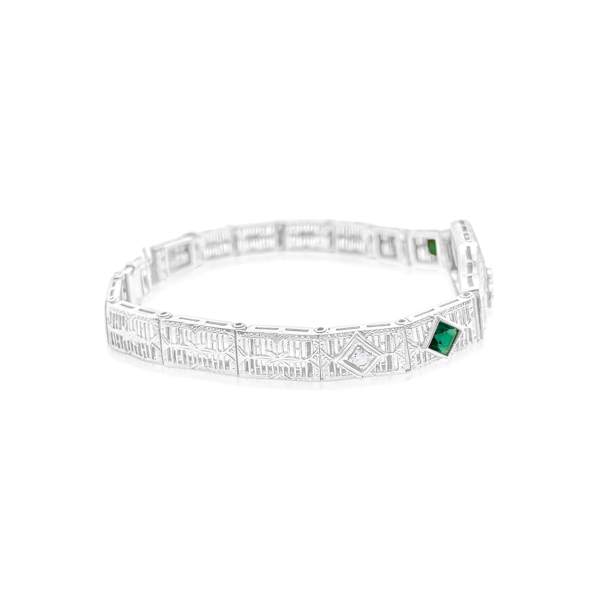 14k White Gold Antique Bracelet sold by Meira T product image thumbnail 2