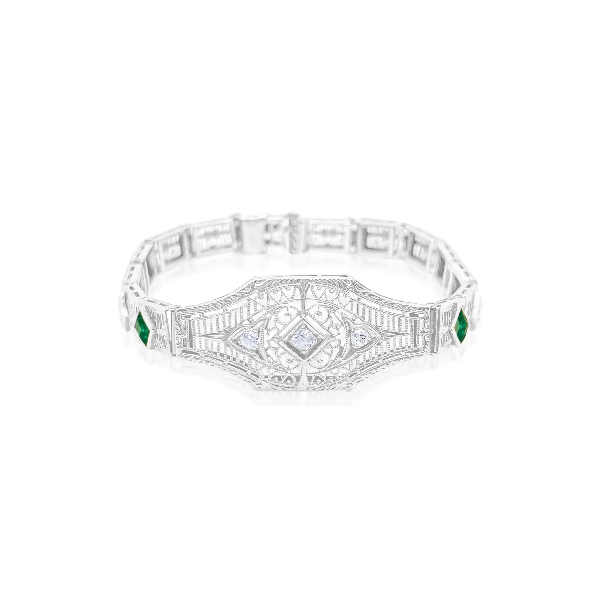 14k White Gold Antique Bracelet sold by Meira T