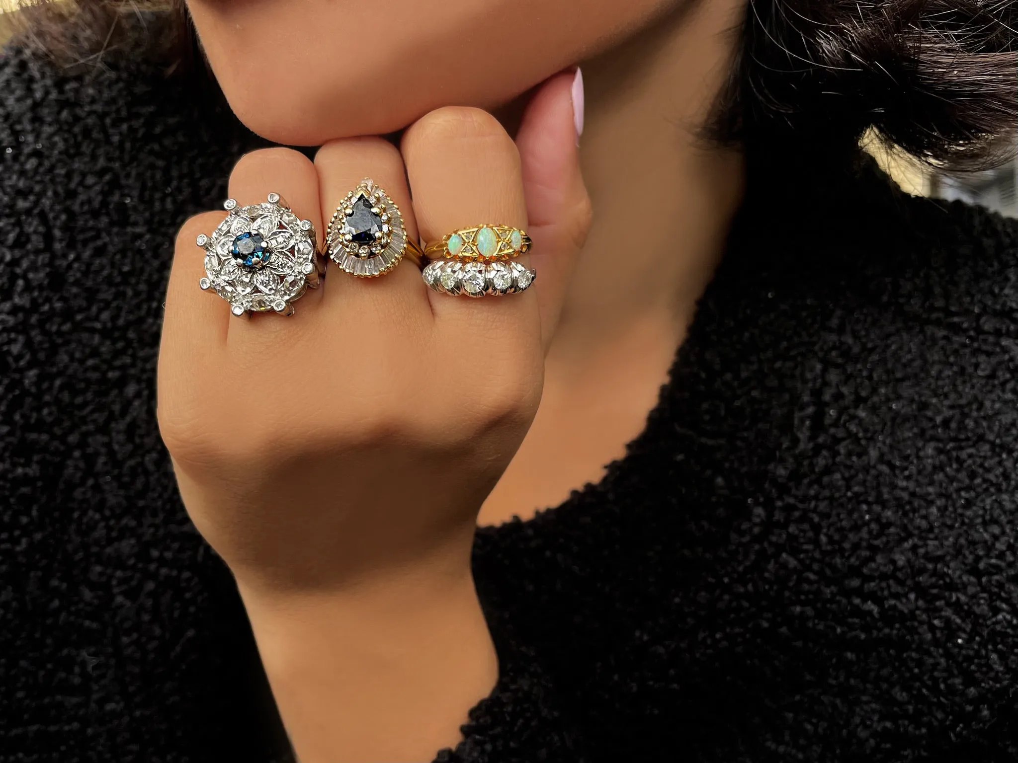 Sapphire and Diamond Ballerina Ring sold by Meira T product image thumbnail 2