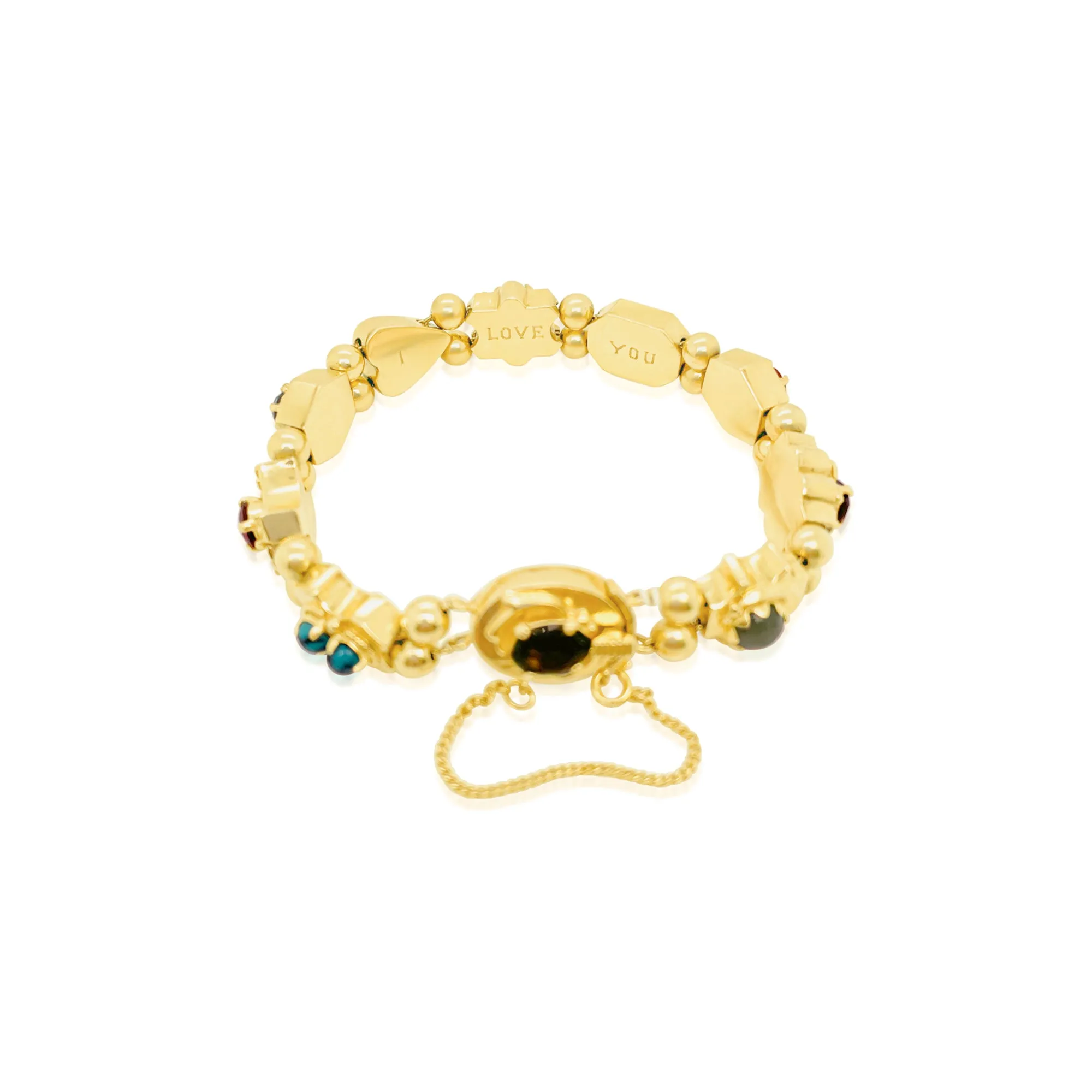 Heavy Yellow gold Rainbow Charm Bracelet sold by Meira T product image thumbnail 2