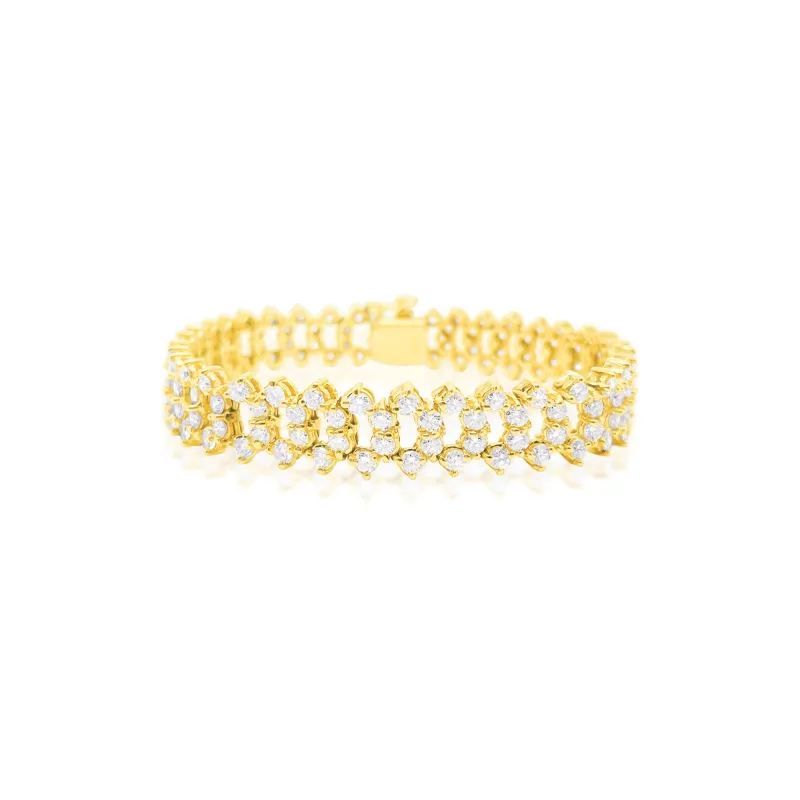 14k Yellow Gold Unique Diamond Bracelet sold by Meira T