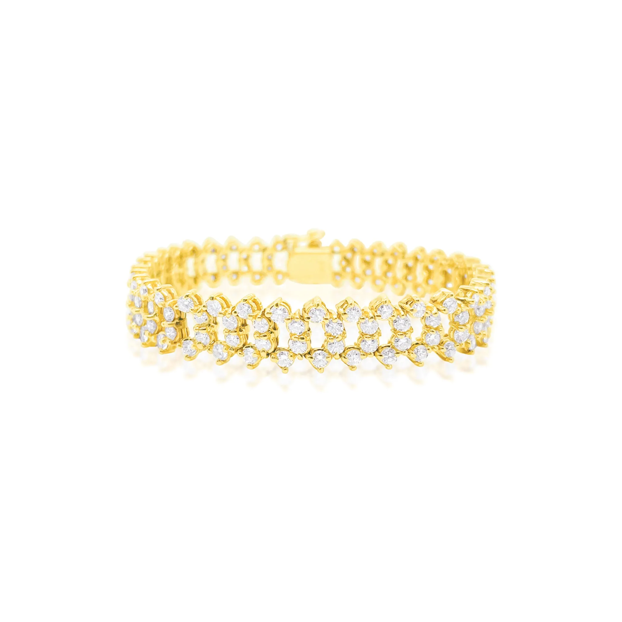 14k Yellow Gold Unique Diamond Bracelet sold by Meira T